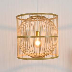 Vietrustic Wholesale Price Bamboo Ceiling <b>Light</b> Handmade Woven Chandelier For Vintage Decoration - Product Image 2