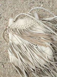 Premium Genuine Leather Fringe Handbag for Women – Vintage Boho Style Shoulder <b>Bag</b> with Tassels & <b>Studded</b> Detail - Product Image 2