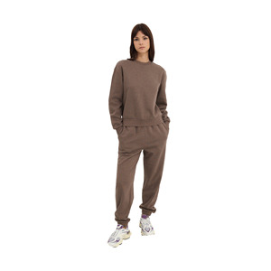 Conjunto Deportivo de Felpa de Algodón para Mujer, Corte Regular, Cuello Redondo, Cintura Elástica, Transpirable, Secado Rápido, Ecológico, Informal - Product Image 1