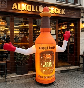 Bouteille de bière géante gonflable dansante avec lumière LED, logo personnalisé, figurine gonflable pour la publicité des festivals de bière - Product Image 1