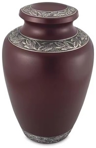 Stylish Metal Cremation Vase with <b>Leaf</b> Design Adult Cremation Urn for Human Ashes Reasonable Price - Product Image 4