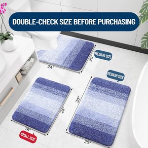 Hot Selling 17"x24" Microfiber Bath <b>Mat</b> Super <b>Absorbent</b> Non-Slip Floor Thick Plush Shaggy Tufted Bathroom Rug Washable Hotel - Product Image 2
