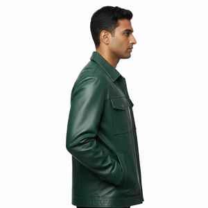 <b>Warm</b> Men Leather Jacket Thick Durable Soft Comfortable Fashion Outerwear for Motorcycle and Casual Wear Men Leather Jackets - Product Image 4
