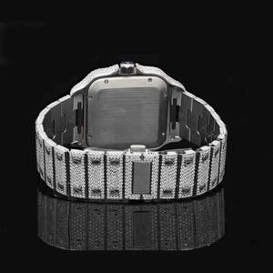 High Quality Men's Stainless Steel <b>Automatic</b> <b>Wristwatch</b> Luxury Analog Fully Iced Eye-Catching Moissanite Diamond Glass Antique - Product Image 2