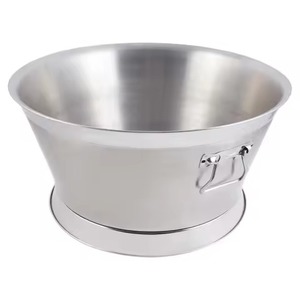 Restaurant Supply Metal Ice Beverage Tub Stainless Steel Party <b>Cooler</b> Bucket Wine Beer Chiller Tub <b>Table</b> Use - Product Image 1