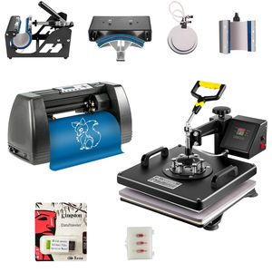 Kit Macchina da Taglio e Stampa 6-in-1 Automatica 110V per Tazze e Cappelli, Plotter da 14 Pollici per Vinile, Componenti Meccanici per T-shirt, Cappellini e Penne - Product Image 1