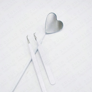 Stylish 3PCS Eyelash Extension Tweezers Gift Set White Powder Coated Stainless Steel with <b>Lash</b> Mirror Beauty Tool <b>Kit</b> - Product Image 6