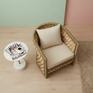 Handmade Rattan Woven <b>Dining</b> Chair Luxury <b>Armchair</b> Cushion Removable Cover Eco-Friendly Modern Nordic Leisure <b>Dining</b> Chairs for - Product Image 5