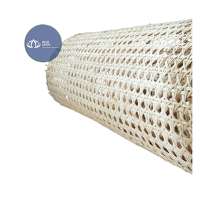 Disponible: Lámina de Mimbre Natural Ecológica, Tejido con Patrón Cuadrado de Loto Azul - Product Image 1