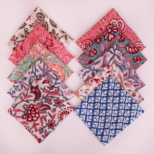 Eco-Friendly Cotton Bandana Scarf Unisex Floral Block Print Breathable Lightweight Summer Scarf Handprinted <b>Head</b> Wrap Neck Tie - Product Image 2