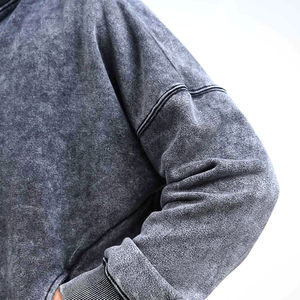 Survêtement unisexe en molleton de haute qualité, personnalisé, grande taille, style streetwear vintage, couleur unie, effet délavé soleil et délavé à l'acide, avec sweat à capuche et pantalon de survêtement - Product Image 4