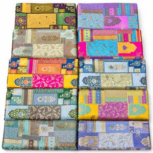 Tissu en Soie Brocart de Qualité Supérieure en Gros, Largeur 42-44 Pouces, Idéal pour les Saris, Vêtements, Décoration Intérieure et Accessoires - Product Image 1