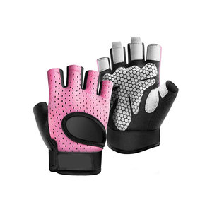 <b>Half</b> Finger Gym Gloves Black Teal Mesh Breathable Non <b>Slip</b> Touchscreen Compatible Unisex Fitness Training Glove - Product Image 2