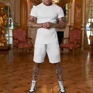 T-shirt et short décontractés pour homme en coton 100% respirant avec logo personnalisé, taille plus, été - Product Image 1