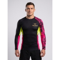 Rashguard de compression personnalisé à manches longues pour entraînement MMA BJJ, en polyester et élasthanne, OEM ODM pour hommes