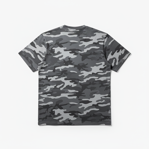 เสื้อยืดคอกลมแขนสั้นพิมพ์ลายพรางฤดูร้อนผ้าฝ้าย 100% ทรงหลวมสีเทาพิมพ์ลายสำหรับผู้ชาย ป้องกันขนร่วง - Product Image 3