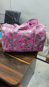 Manufacturer and Wholesaler <b>Large</b> Cotton Weekender Travel <b>Bag</b> Handmade Quilted Fabric Duffle <b>Bag</b> Block Printed Overnight <b>Bags</b> - Product Image 3