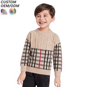 Pull en coton tricoté pour garçons, vêtements d'hiver pour enfants, fabrication OEM ODM, support pour la vente en gros - Product Image 1