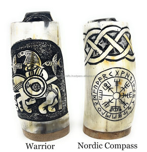 Jarra de cuerno para beber de búfalo Natural de alta calidad, taza de hidromiel de cerveza de estilo Medieval Vikingo, mango pulido, cuerno para beber decorativo - Product Image 2