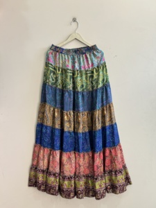 <b>Patchwork</b> Boho Gypsy Women <b>Skirt</b> Flare Maxi <b>Skirt</b> Dance <b>Skirt</b> Floor Length - Product Image 2