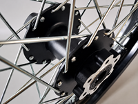High-quality wheel set for the Sur-Ron Light Bee: Front wheel 1.60 x 19, rear wheel 1.85 x 16. Non-destructive installation.