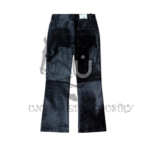 Double Knee Cowhide Pants Black - Product Image 1