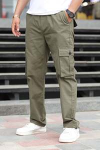 <b>Men's</b> Cargo Pants Elastic Waist Quick Dry Loose Fit Solid Color Outdoor Casual Wear With Pockets All Seasons - Product Image 2