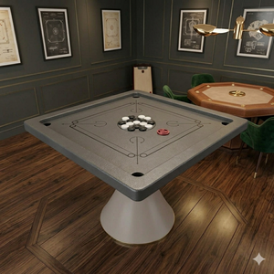 Martini Argmac Luxury Carrom Table – Modern Wooden 4-Player Premium Indoor <b>Game</b> Table with Pedestal Base - Product Image 2