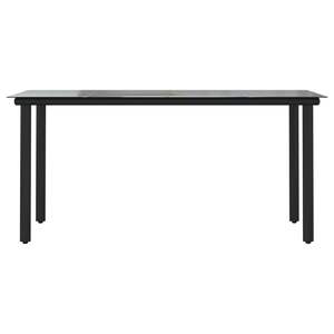 Tavolo da pranzo esterno in acciaio e vetro temperato 63 "x 31.5" x 29.1 "nero - Product Image 3
