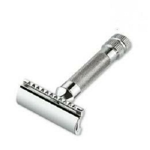 Gun <b>Black</b> Zinc Alloy Style Men's Beard Shaving Custom Barber Safety Razor Stainless Steel Double <b>Edge</b> Blade Razor - Product Image 1