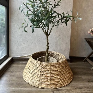 Collar de Árbol de Pasto Marino Natural, Tamaño Personalizado M/L, Base Tejida Natural para Decoración de Árboles, Decoración del Hogar - Product Image 5