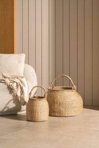 Seagrass <b>basket</b> with handle Handmade <b>Storage</b> <b>Basket</b> Wholesale eco-friendly Made in Viet Nam - Product Image 3