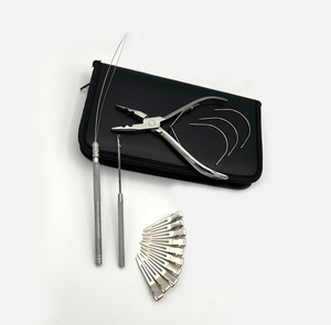 Customizable Stainless Steel Hair Extension Tools Accessories Kit Plier Micro Bead Remover Crimping Tool Pulling <b>Hook</b> Loop - Product Image 4