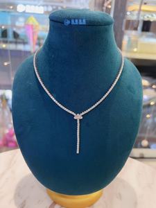 Wholesale 18K Solid Gold Real Natural Diamond Tennis Necklace <b>Iced</b> <b>Out</b> Eternity Link <b>Chain</b> for Wedding Banquet Fine Jewelry - Product Image 3