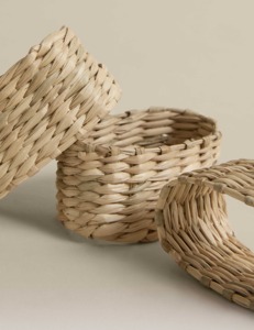 Juego de Anillos para Servilletas de Jacinto de Agua Tejidos Estilo Bohemio, Decoración de Mesa Ecológica y Natural para Bodas y Fiestas, Forma de Anillo de Seagrass - Product Image 5