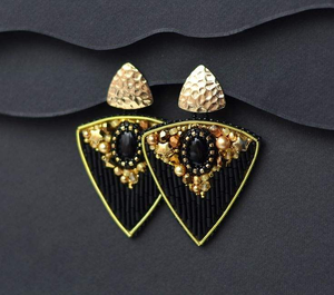 Pendientes de Aro con Cuentas de Vidrio Bordadas de Diseño, Elegantes para Bodas, Fiestas, Eventos Festivos, Regalos, Joyería de Moda - Product Image 6