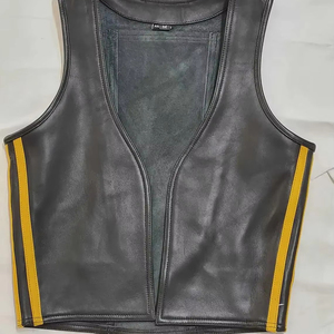 Gilet de moto en cuir sans manches coupe-vent grande taille pour homme, personnalisé, respirant, imperméable, séchage rapide, protection intégrée - Product Image 1