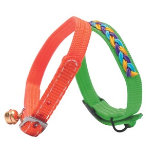 Solid Pattern Personalized Cat Elastic Nylon 10mm Braided Collar with Over 5 Colors Available - Product Image 6