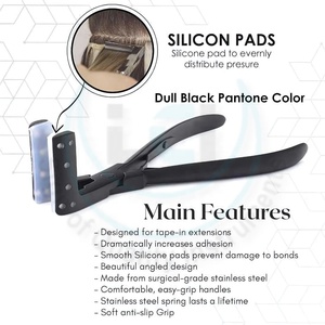 Herramienta de extensión de cabello de superficie plana, alicates de extensión de cinta profesional, alicates de eliminación de extensión de cabello de punta plana de acero inoxidable, herramienta de oropel - Product Image 5