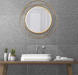 Modern Round Brass Wall <b>Mirror</b> Decorative Framed <b>Design</b> for Living Room Bedroom - Product Image 3