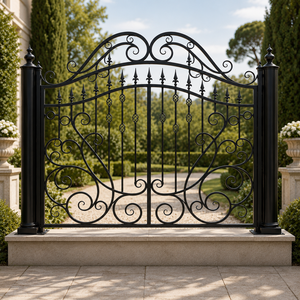Fournisseur en gros de balustrades décoratives en fer forgé noir de luxe pour clôtures de jardin et de villas - Product Image 4