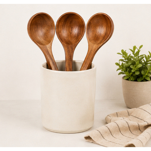 Ensemble d'ustensiles de cuisine en bois, louche à soupe à long manche, ensemble de cuillères en bois de style japonais pour la cuisine, le restaurant et le service - Product Image 2