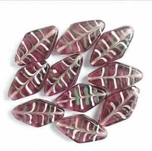 Perles en verre soufflé à la main en forme de champignon, feuille et motifs floraux, couleurs mélangées, perles intercalaires lâches pour la fabrication de bijoux DIY - Product Image 5