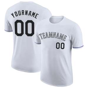 Custom White Team Sports T Shirt Personalized Front Team Name Back Player Number Athletic Short Sleeve Tee Wholesale - Product Image 1