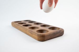 Large Capacity Wooden Egg Tray for Storing Farm Fresh Eggs Compact Wooden Egg Holder Tray for <b>Small</b> Kitchen Spaces at low cost - Product Image 3