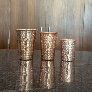 Gobelets en cuivre durables pour usage quotidien, tasses ayurvédiques pour l'hydratation, écologiques, réutilisables, durables pour une utilisation prolongée, pour la cuisine et la maison. - Product Image 1