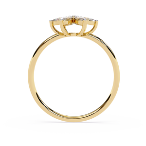 Anillo de Oro Sólido de 14K con Diamantes Cultivados en Laboratorio, Corte Marquise y Corte Redondo, Diseño de Estrella, para Regalo, Fiesta y Aniversario - Product Image 4