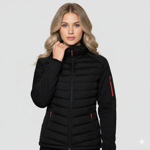 Chaqueta Acolchada Blanca para Mujer, Reversible, Impermeable, Cálida para Invierno, Rellena de Poliéster, Gruesa, con Cierre y Mangas Largas - Product Image 2