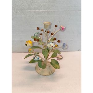Iron Flower Bud Candle Holder Wholesale Vintage Candlestick <b>Tree</b> Desktop Ornament Wedding Party Floral Metal Taper Candle <b>Stand</b> - Product Image 1