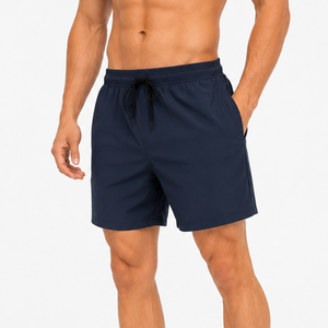 Men's Solid Green Quick Dry Drawstring Shorts Casual Mid Rise <b>Elastic</b> Waist Short Pants - Product Image 6